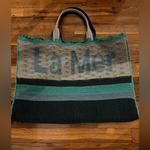 La Mer Blue Crochet Tote